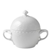 Royal Copenhagen - White Fluted Half Lace Sockerskål med lock 20 cl