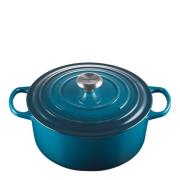 Le Creuset - Signature Gjutjärnsgryta rund 26 cm 5,3 L Deep Teal