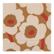 Marimekko - Servett Marimekko Unikko 33x33cm 20-pack Beige/Röd