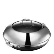 Hexclad - Hybrid Wok med Lock 36 cm SIlver/Svart