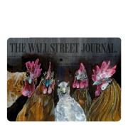 LISA TÖRNER ART - Bordstablett Roosters of Wall Street 30x40 cm Svart