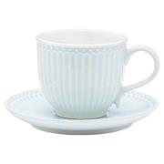 GreenGate - Everyday Alice kopp med fat 20 cl pale blue