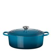 Le Creuset - Signature gjutjärnsgryta oval 31 cm 6,3 L deep teal