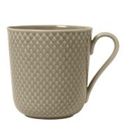 Lyngby Porcelæn - Rhombe Earth mugg med handtag 39 cl clay