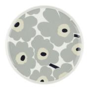 Marimekko - Oiva unikko tallrik 25 cm vit/grå/sand/mörkblå