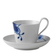 Royal Copenhagen - Blue Fluted Mega Kaffekopp med fat 24 cl hög hank