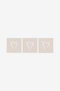 Servetter Pure Heart 33x33 cm Taupe 3 st 20-pack