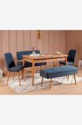 Hanah Home - Set med bord och stolar (5 delar) - Mina - Brun - Matgrup...