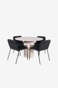 Venture Home - Matgrupp Bianca med 4st stolar Tvist - Vit - Matgrupper...