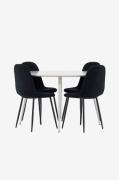 Venture Home - Plaza matbord med Polar matstol - Svart - Matgrupper - ...