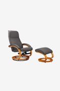 Loft24 - Recliner med pall Paris - Grå - Fåtöljer - Från Homeroom