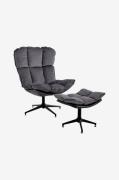 Loft24 - Loungestol med pall Pilou - Grå - Fåtöljer - Från Homeroom