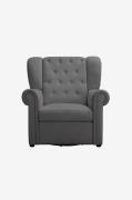 Loft24 - Recliner Gungstol med svängfunktion Lillyse - Grå - Fåtöljer ...