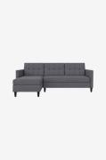 Dorel Home - Bäddsoffa 3-sits med schäslong Hartford - Grå - Bäddsoffo...