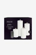 DeluxeHomeart - LED Presentask Pelarljus 4 st + fjärrkontroll - Vit - ...