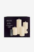 DeluxeHomeart - LED Presentask Pelarljus 4 st + fjärrkontroll - Vit - ...