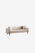 Hanah Home - Bäddsoffa med 3 sittplatser Lyke - Vit - 3-sits soffor - ...