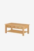 Loft24 - Soffbord med 2 lådor i furu natur Ines - Brun - Soffbord - Fr...