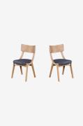 Wood Furniture - Matstol set om två Diran, mörkgrå - Brun - Stolar - F...
