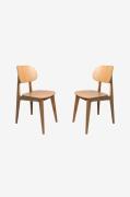 Wood Furniture - Matstol set om två Lula Oak - Brun - Stolar - Från Ho...