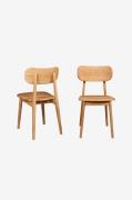 Wood Furniture - Matstol set om två Paula Wooden , ek - Brun - Stolar ...