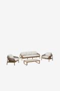 Kave Home - Vellana set: 3-sitssoffa, 2 fåtöljer och soffbord tillverk...