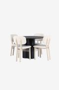 Venture Home - Matgrupp Olivia med 4st stolar Sia - Svart - Matgrupper...
