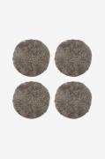 Skinnwille - Fårskinn Cushion Round Curly 4-pack - Grå - Sittkuddar & ...