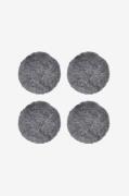 Skinnwille - Sittdyna rund Curly 4-pack - Grå - Sittkuddar & stolsdyno...