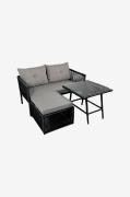 Hanah Home - Sittgrupp för trädgården - Margate - Grå - Loungemöbler -...