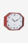 Karlsson - Väggklocka Modern Factory Octagon - Röd - Väggklockor & bor...