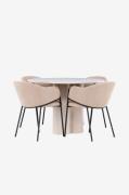 Venture Home - Olivia matbord med Evelina matstol - Beige - Matgrupper...