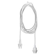 STAR TRADING E27-uttag med Ute-kabel, 2,5 m, vit