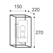 Moretti Luce Utomhusvägglampa Cubic³ 3364 nickel antik/opal