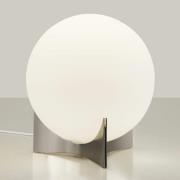 Terzani bordslampa Oscar, nickelfärgad, Ø 20 cm, opalglas