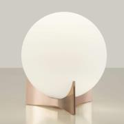 Terzani bordslampa Oscar, roséguld, Ø 20 cm, opalglas