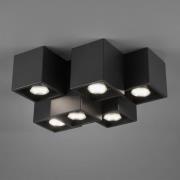 Trio Lighting Taklampa Fernando, 6 lampor, svart matt