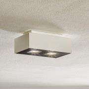 SOLLUX LIGHTING Taklampa Kasi i stål i vitt, 2 lampor