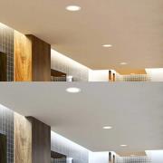 Prios LED-inbyggnadsspot Rida, vit. Ø 23 cm, 25W, CCT, IP44