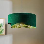 Maco Design Hänglampa Vivien, grön med blommigt tryck över hela lampan