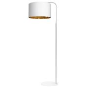 Luminex Soho golvlampa, cylindrisk, böjd, vit/guld