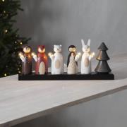 STAR TRADING LED-ljusstake Forest Friends, 5 lampor