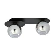 EMIBIG LIGHTING Taklampa Plaza, svart/grafit, 2 lampor