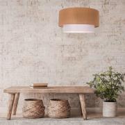Duolla Hänglampa Boho, dubbel skärm, jute brun/vit