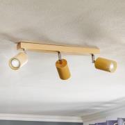 SOLLUX LIGHTING Takspotlight Cre av trä, 3 lampor