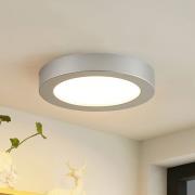 Prios LED-taklampa Edwina, silver, 23 cm, set om 2