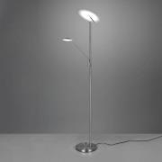Trio Lighting LED-golvlampa Brantford, läslampa matt nickel