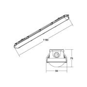 BRUMBERG Humid One Pro LED badlampa DALI 119cm