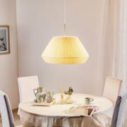 Bover Mei 60 - rund pendellampa i krämfärgad textil