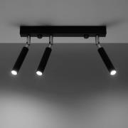 Euluna Nicanor takspotlight svart/krom 3 lampor